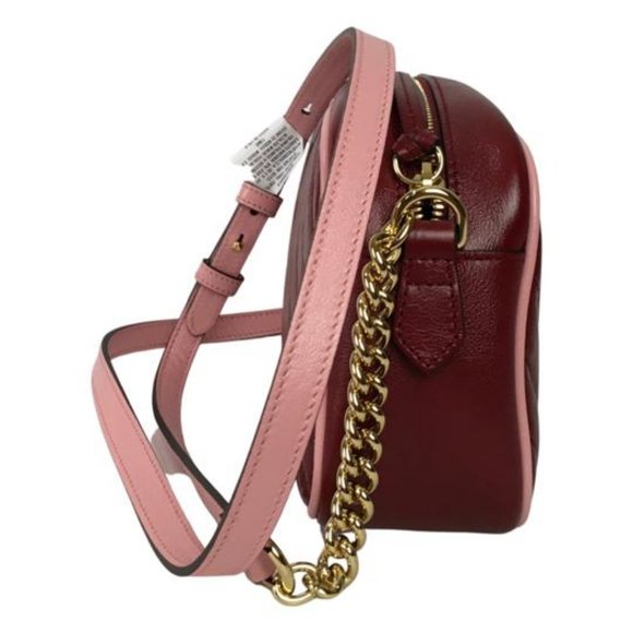 Gucci Women's Marmont Matelasse Leather GG Small Cross Body Bag Red Color DM - Picture 5 of 12